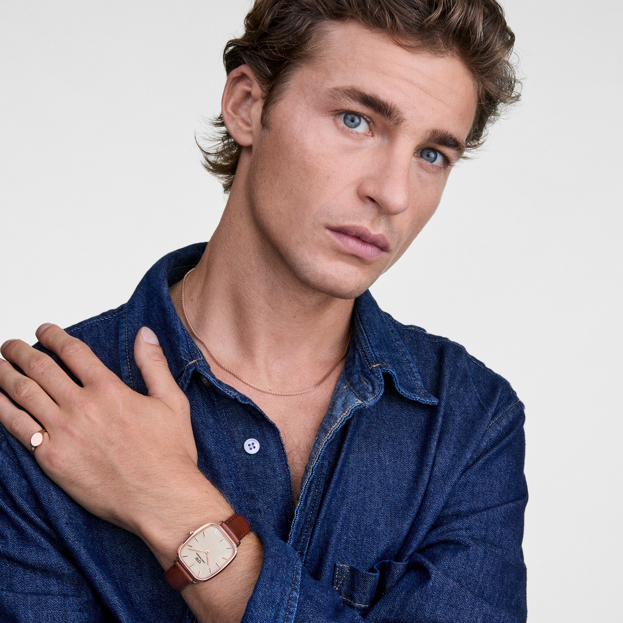 Daniel Wellington Bundle : Marlon & Classic Mini Signet Ring Rose Gold Set