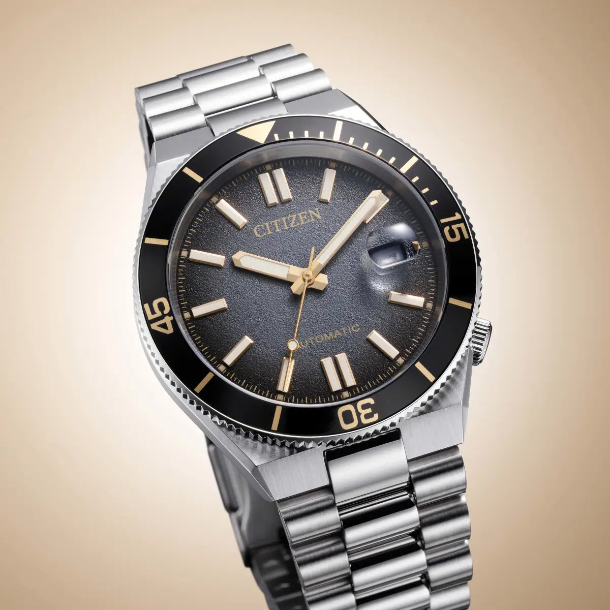 Citizen Tsuyosa Shore Timeslip Men's Stainless Steel Black Dial Watch