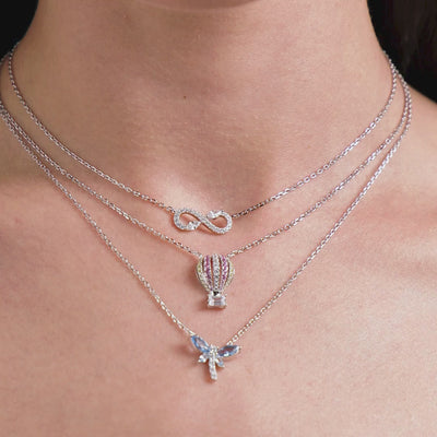 Nomination Shine Me Up Gemstone Bow Necklace with Cubic Zirconia