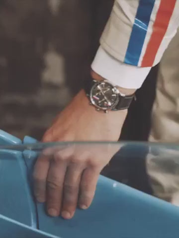 Timex Marlin Chronograph Tachymeter 40mm Leather Strap Watch
