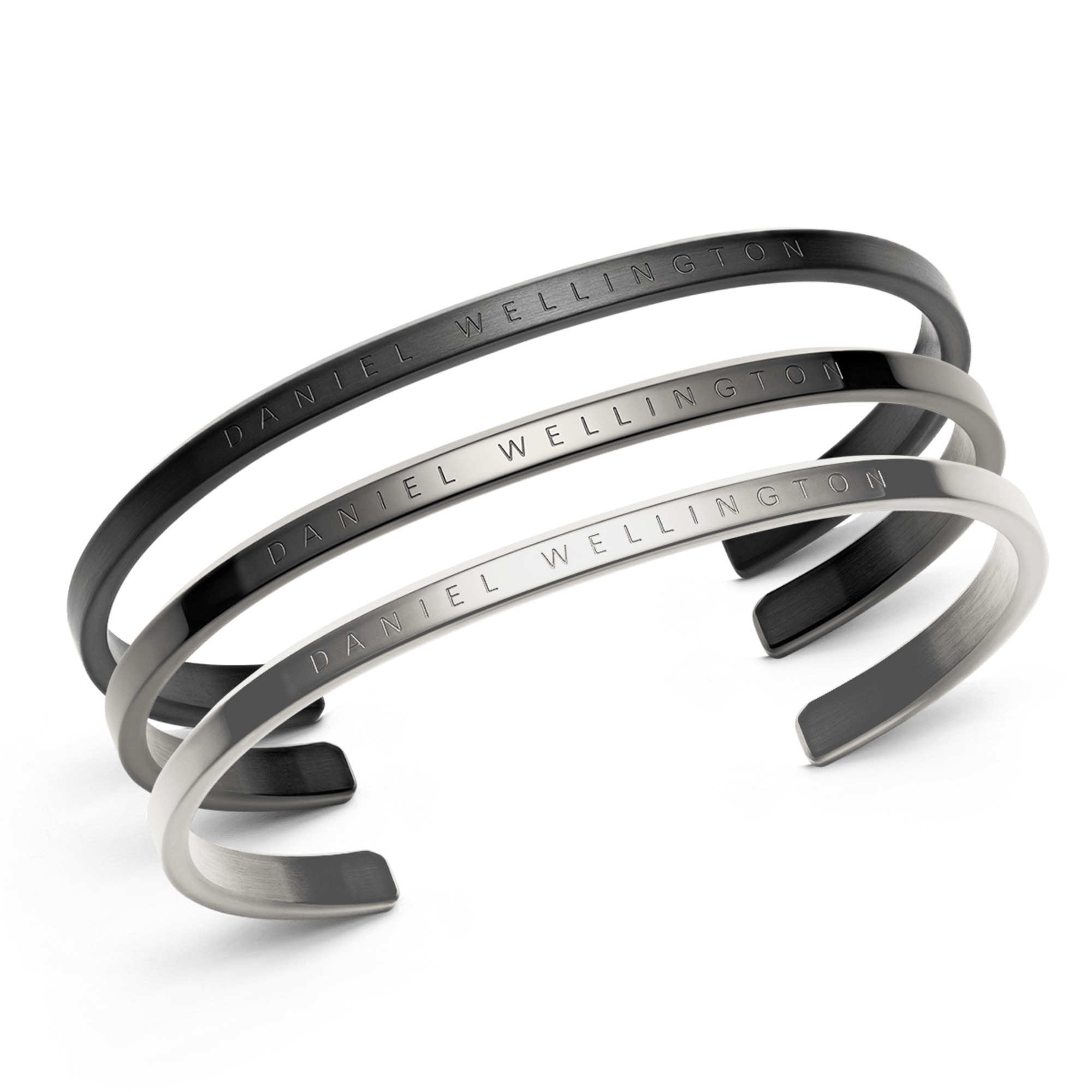 Daniel Wellington Bundle : Classic Bracelet Black + Graphite + Silver