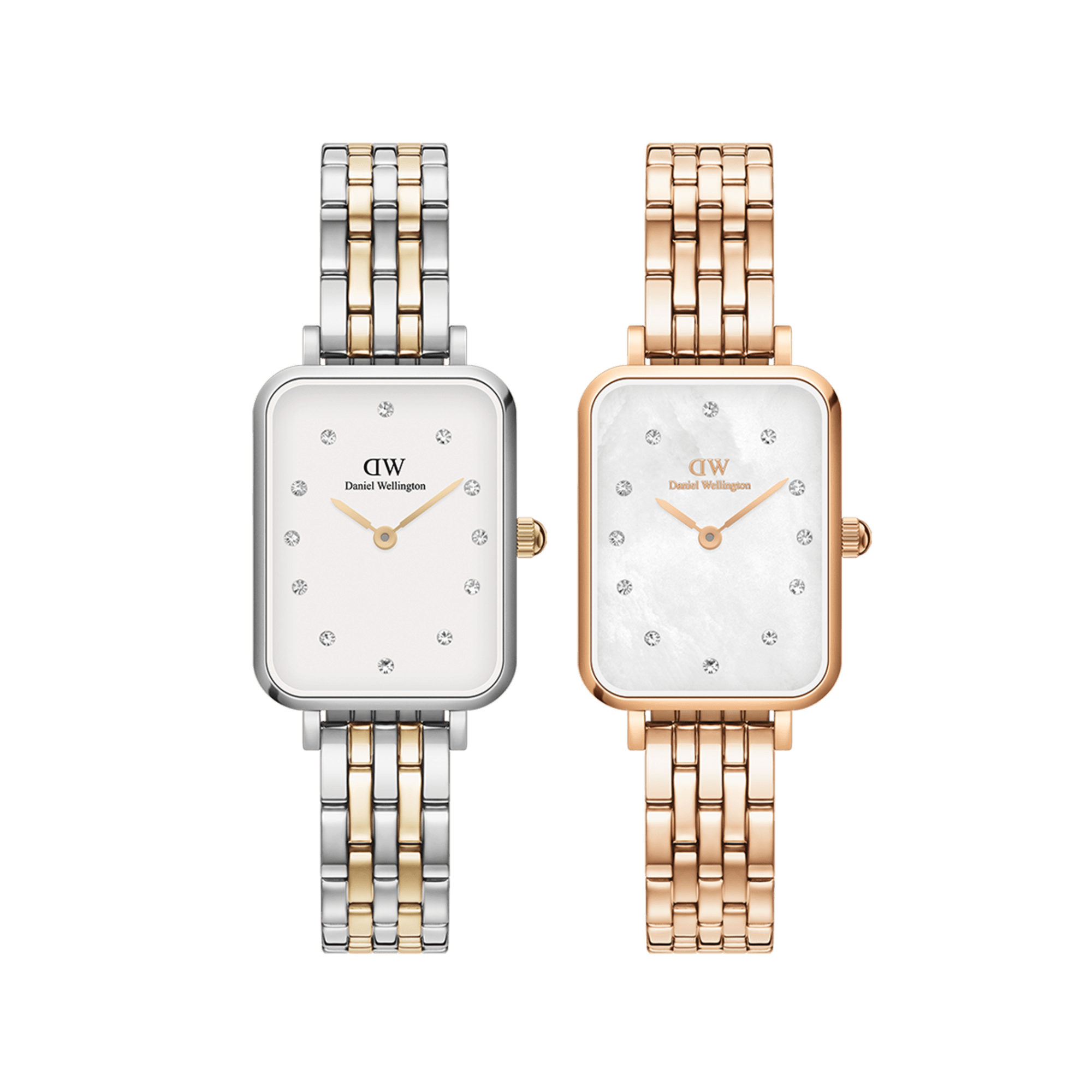 Daniel Wellington Bundle : Quadro Lumine 5-link Melrose & Two-Tone