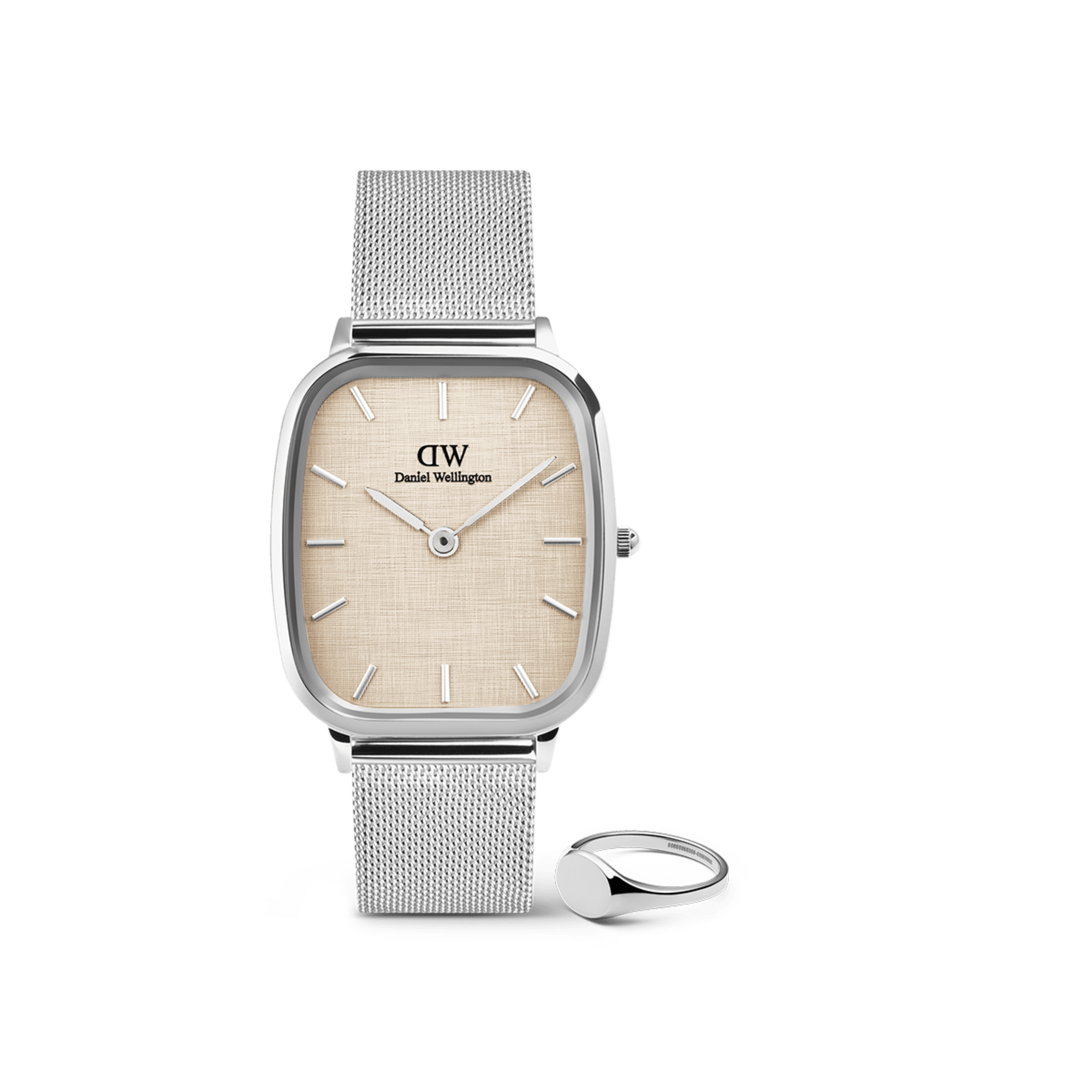 Daniel Wellington Bundle : Marlon & Classic Mini Signet Ring Silver Set
