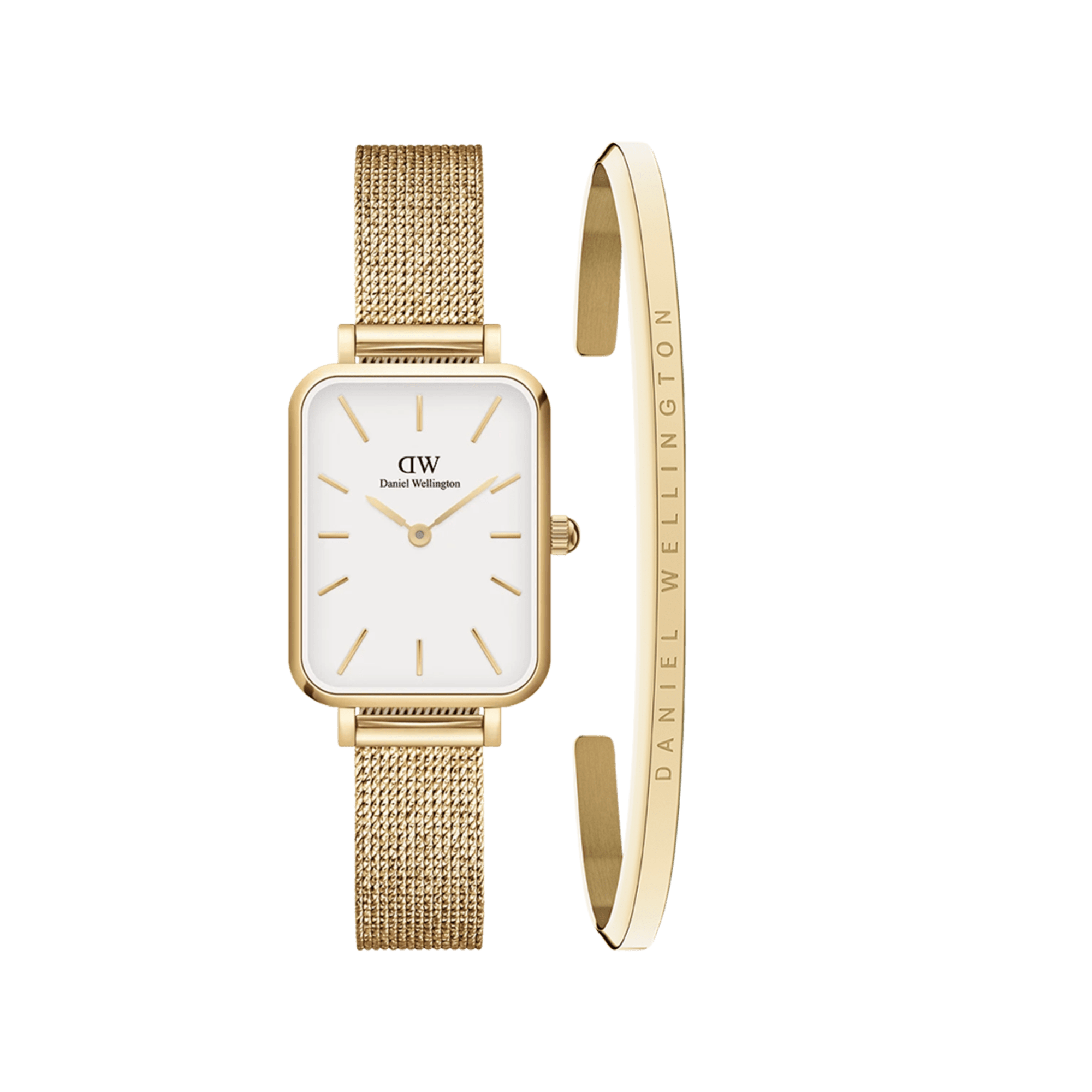 Daniel Wellington Bundle : Quadro Pressed Evergold & Classic Bracelet