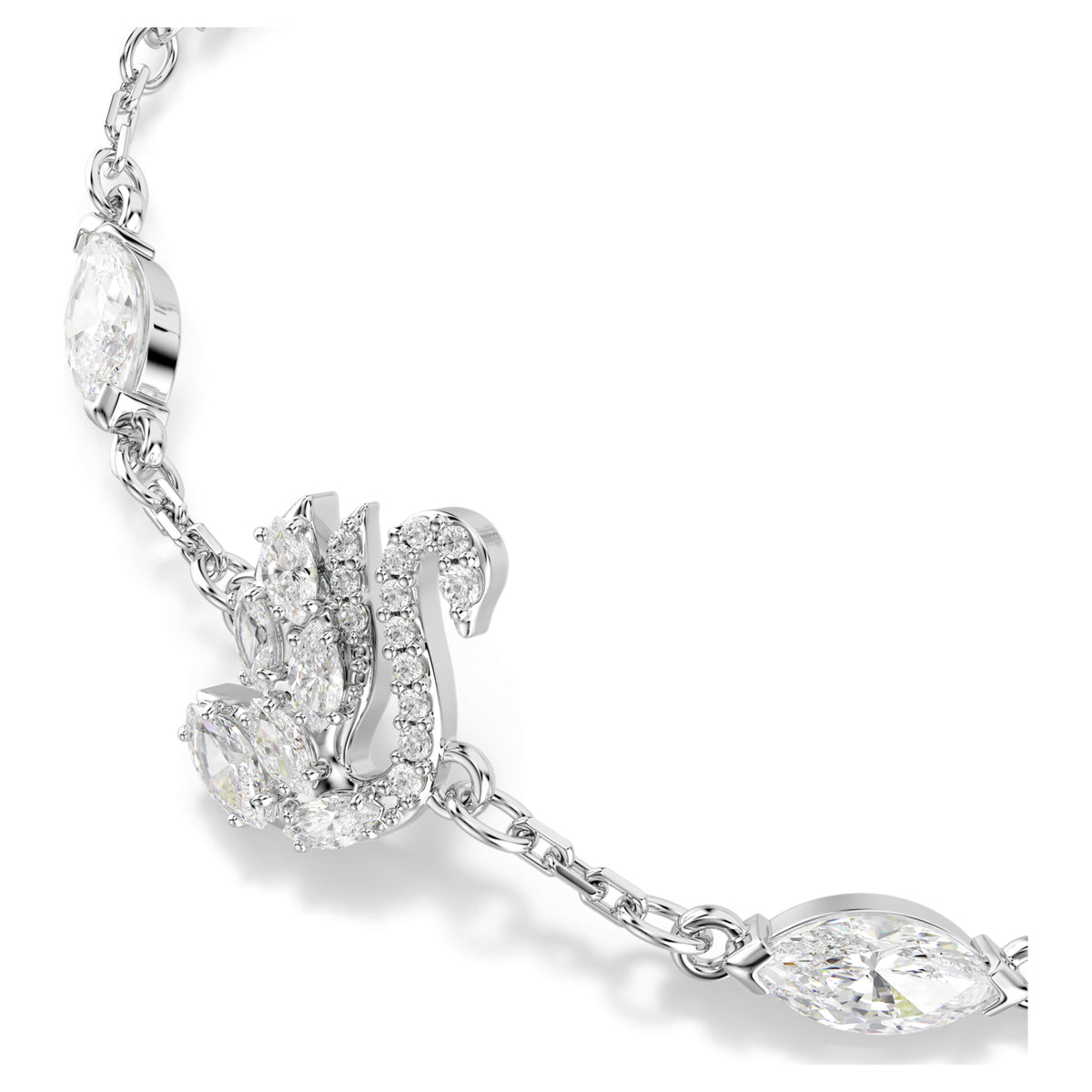 Swarovski Swan White Mixed Cuts Rhodium Plated White Bracelet