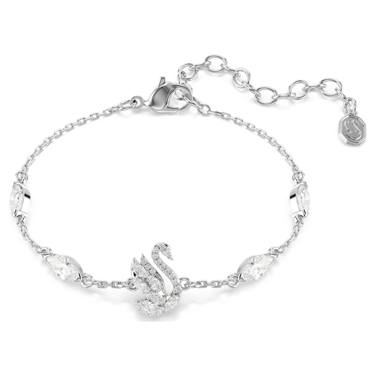 Swarovski Swan White Mixed Cuts Rhodium Plated White Bracelet