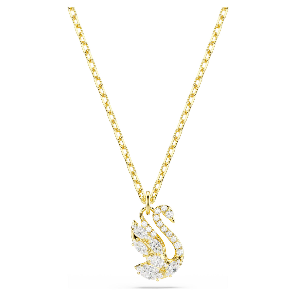 Swarovski Swan White Mixed Cuts 18K Gold Finish Pendant