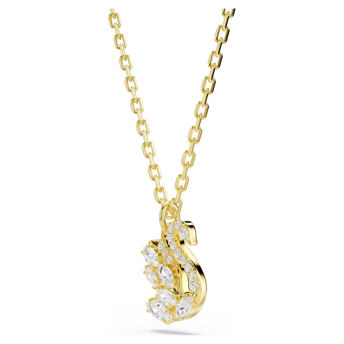 Swarovski Swan White Mixed Cuts 18K Gold Finish Pendant