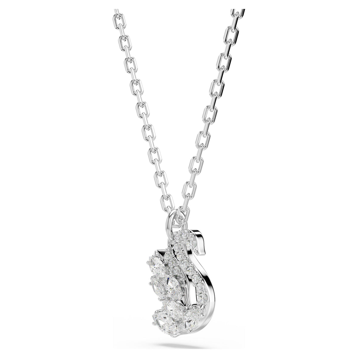 Swarovski Swan White Mixed Cuts Rhodium Plated Pendant