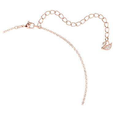 Swarovski Swan pendant, black crystal, 18K rose gold finish