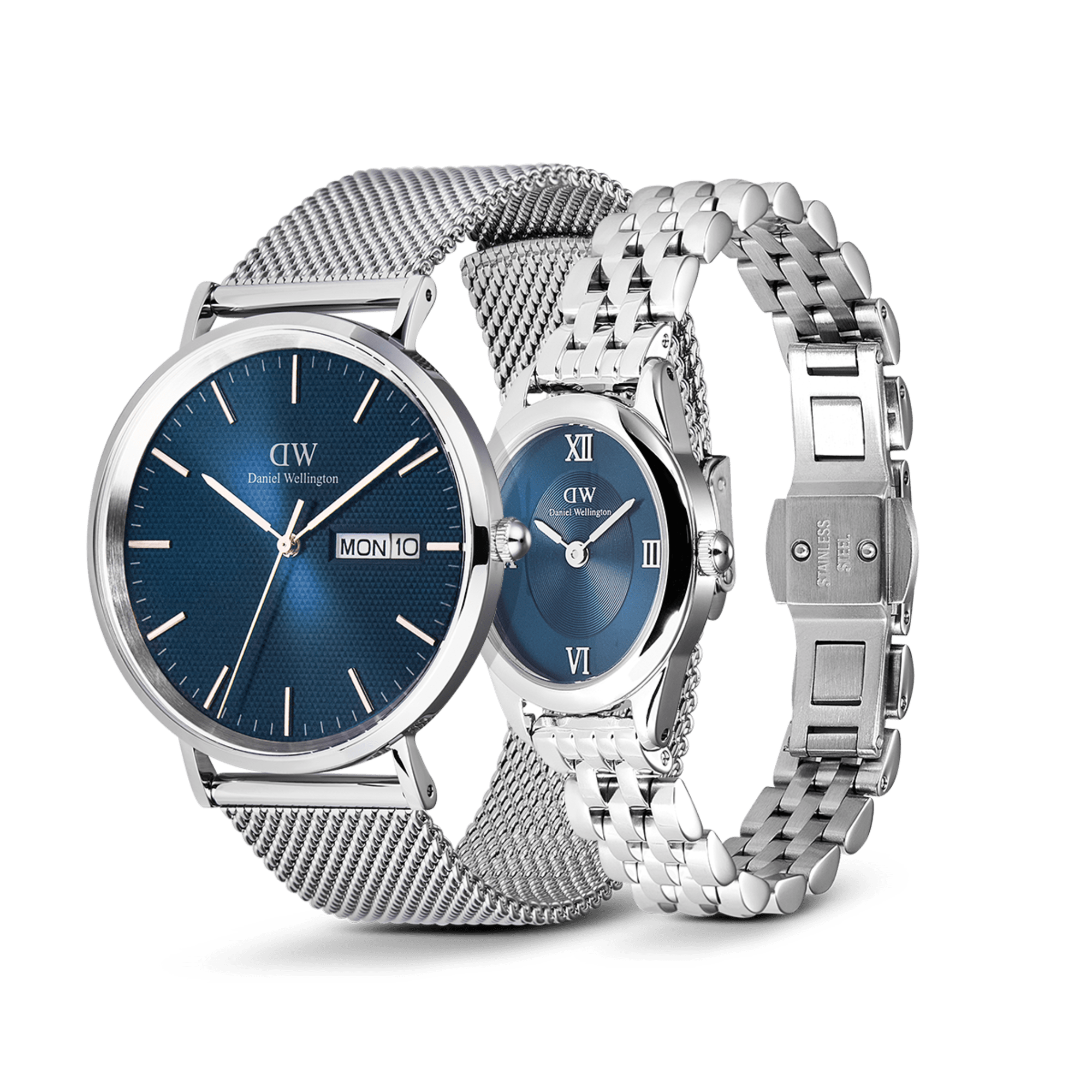 Daniel Wellington Bundle : Classic Day & Ophelia Mini Arctic Silver Set