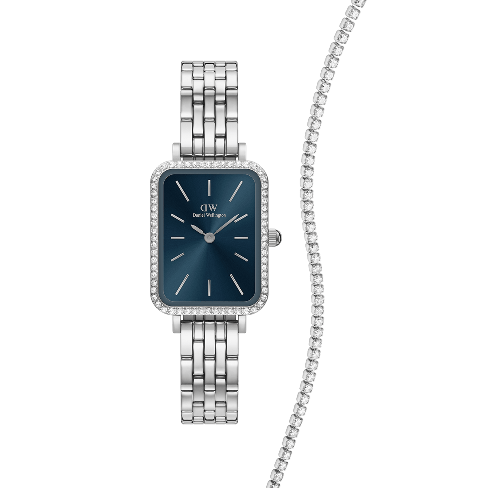 Daniel Wellington Bundle : Quadro Bezel Arctic & Tennis Bracelet S
