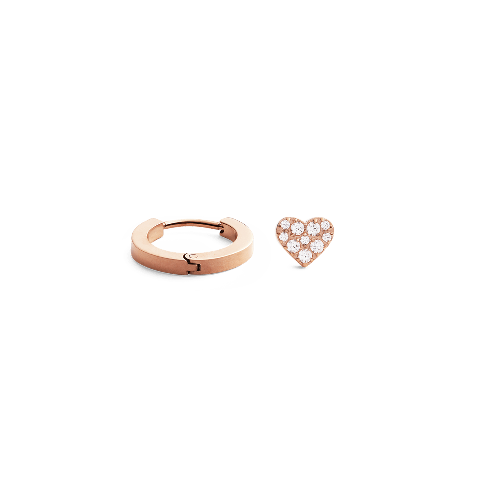 Daniel Wellington Bundle : Hoop + Crystal Heart Stud Rose Gold Set