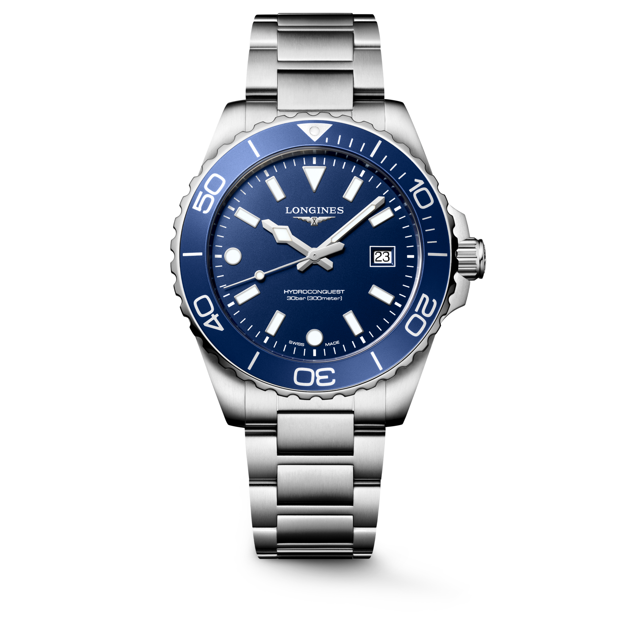 Longines HydroConquest L3.769.4.96.6 Men's Quartz Watch Blue Dial