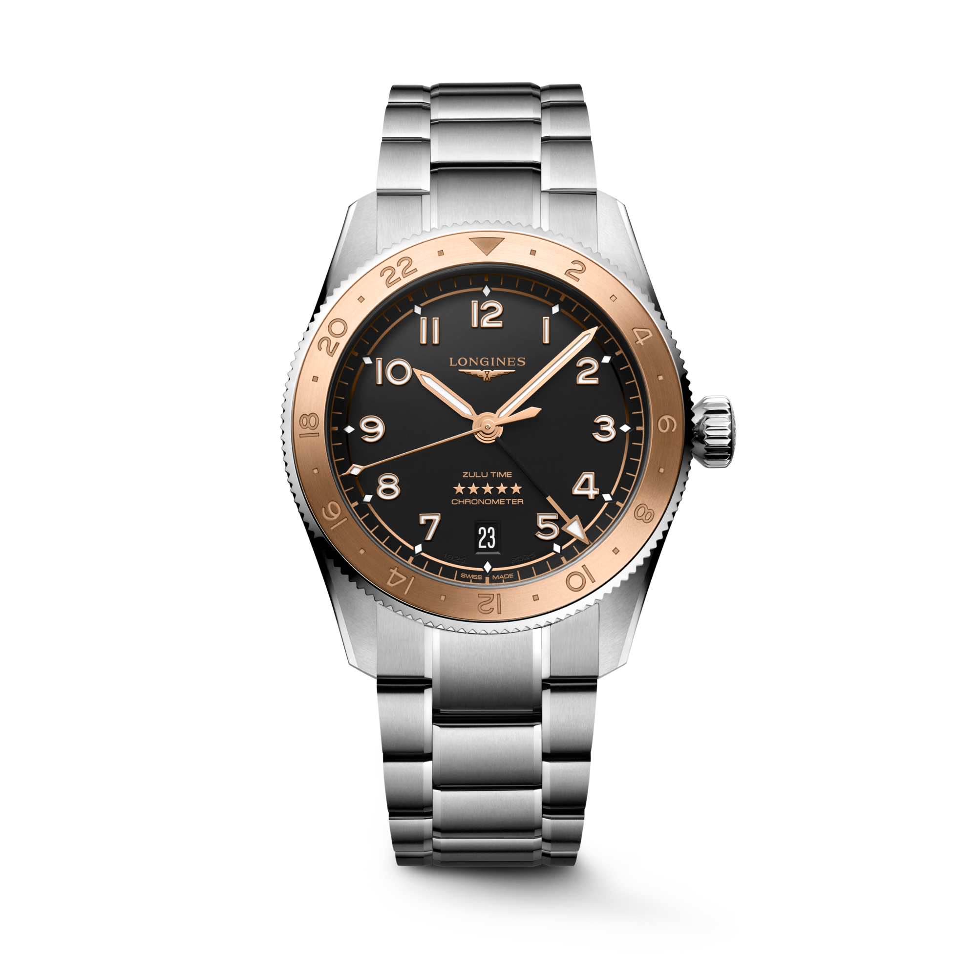 Longines Spirit Zulu Time L3.803.5.53.6 Automatic Watch Black Dial