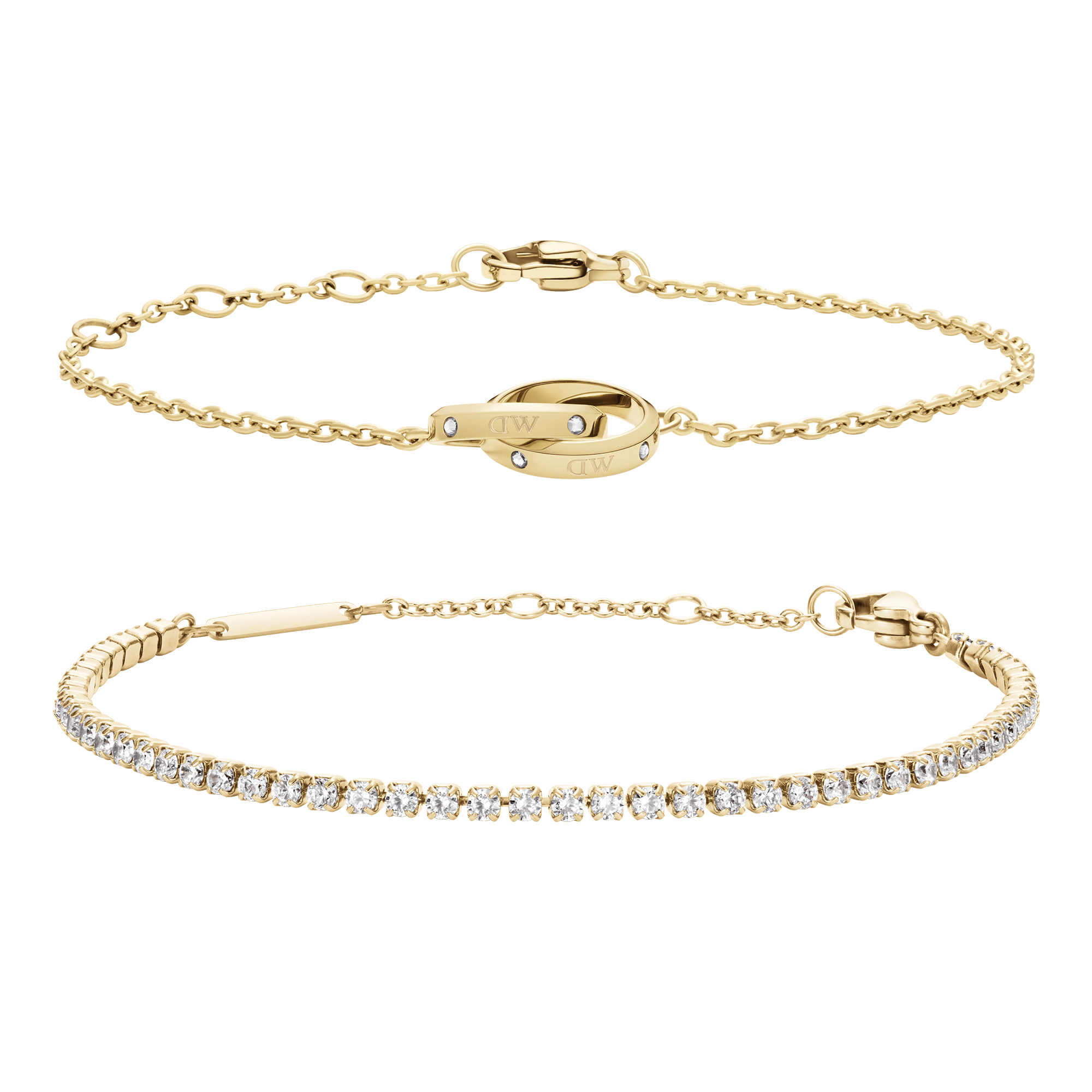 Daniel Wellington Bundle : Tennis Bracelet + Lumine Unity Bracelet Gold