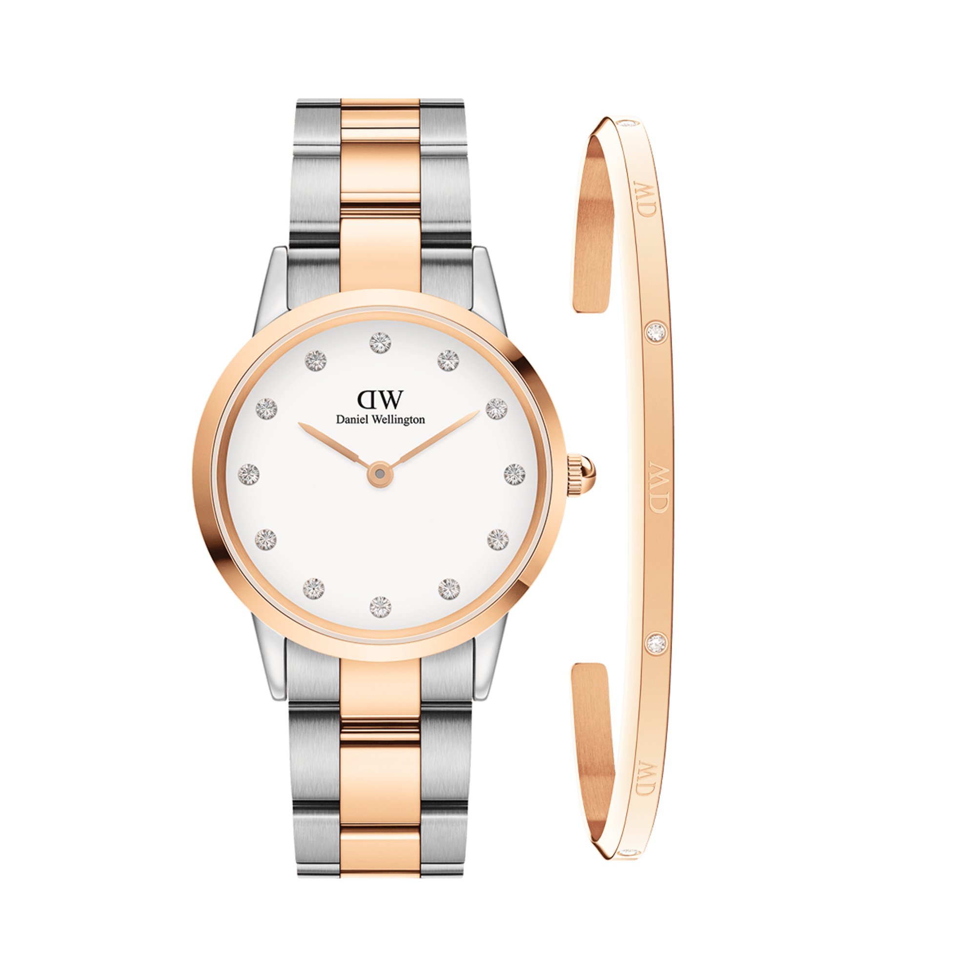 Daniel Wellington Bundle : Iconic Link Lumine + Lumine Bracelet Rose Gold